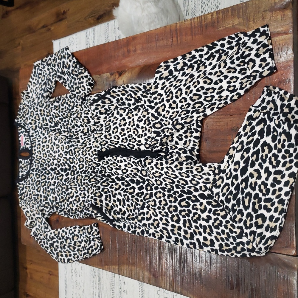 Kate Spade Black and Cream Animal Print Pjs One Piece
